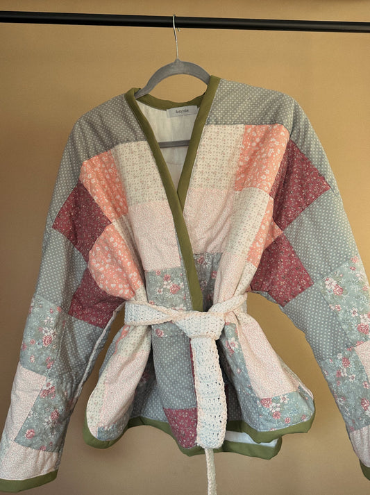 The Dolly Coat, Pink and Green Multi